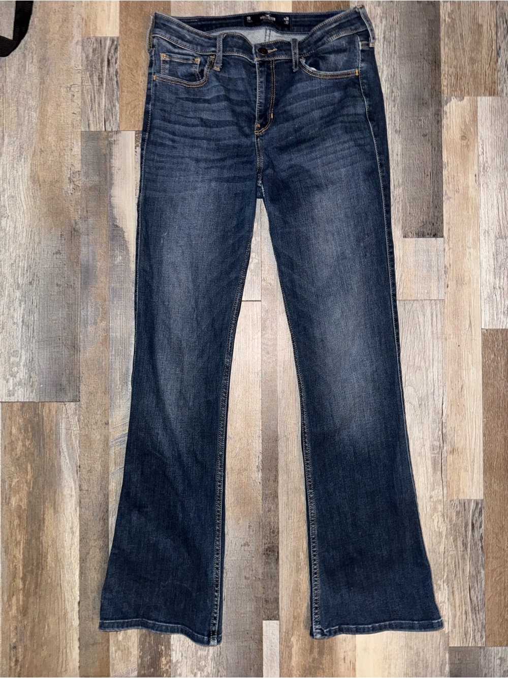 Hollister Dark Blue Wide Leg Jeans